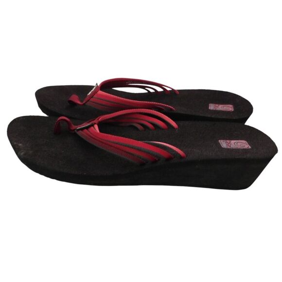 Teva Mush Womens Wedge Flip Flops Size 11 Pink Ombre Wedges Lightweight - Picture 3 of 7